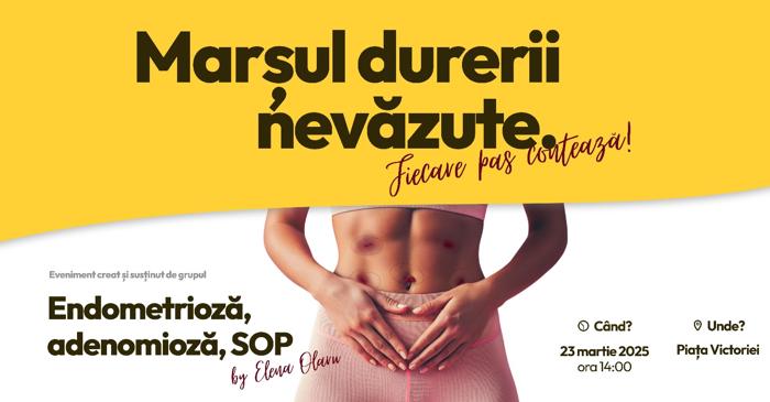 Elena Olaru organizează Marșul Endometriozei în Piața Victoriei din București