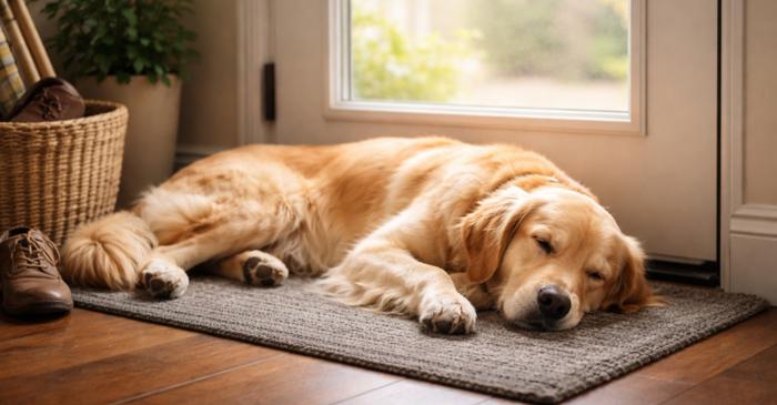 De ce alege câinele tău să doarmă lângă ușă în locul unui pat confortabil?